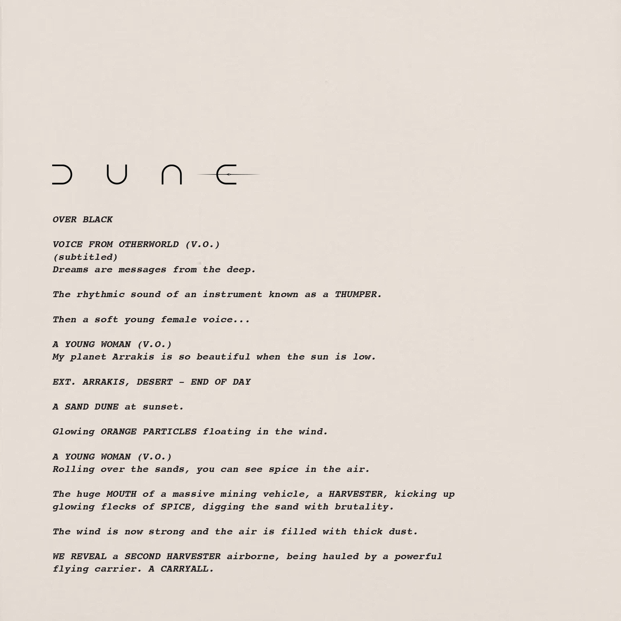 The Dune: Part One Script Crewneck in Sand (SOLD OUT) - Image 2